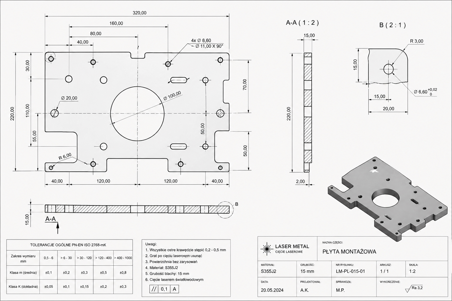 Schemat cięcia laserowego - H2Laser
